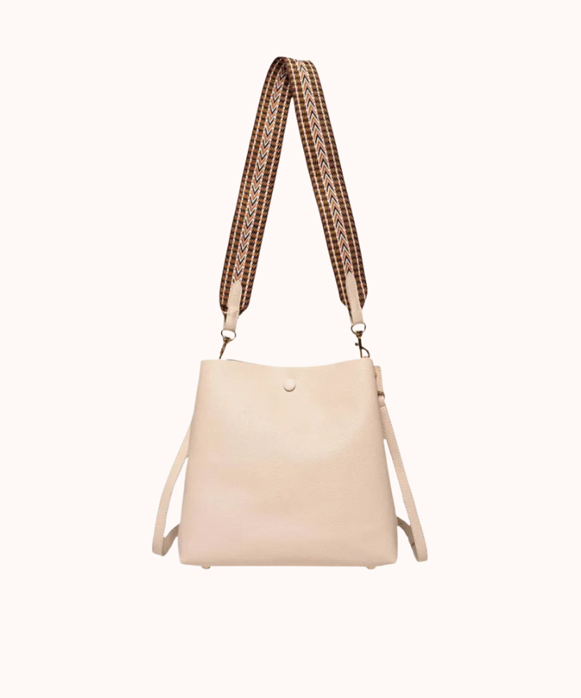 Léonore Vegan Leather Crossbody Bucket Bag