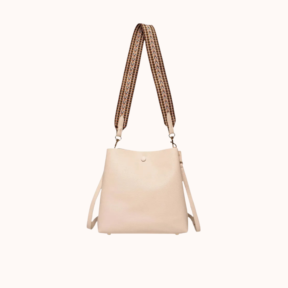Léonore Vegan Leather Crossbody Bucket Bag