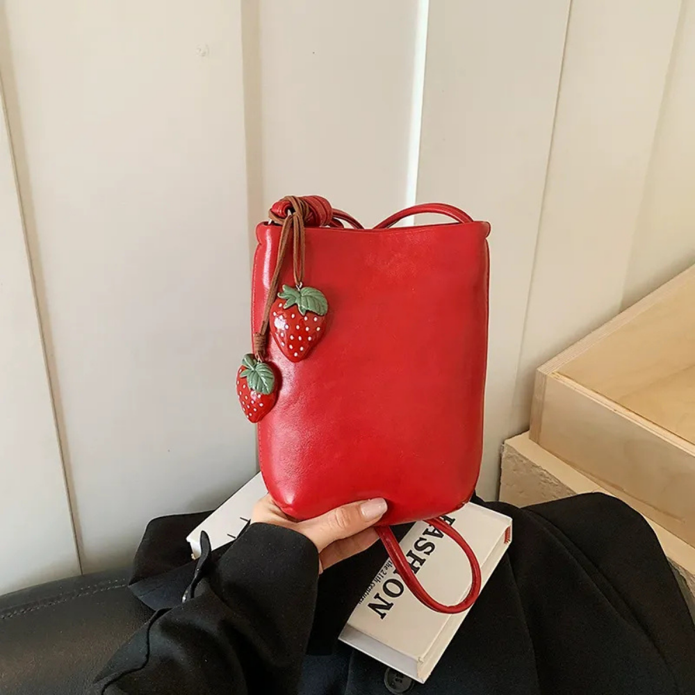 Fruttina Strawberry Charm Bucket Bag