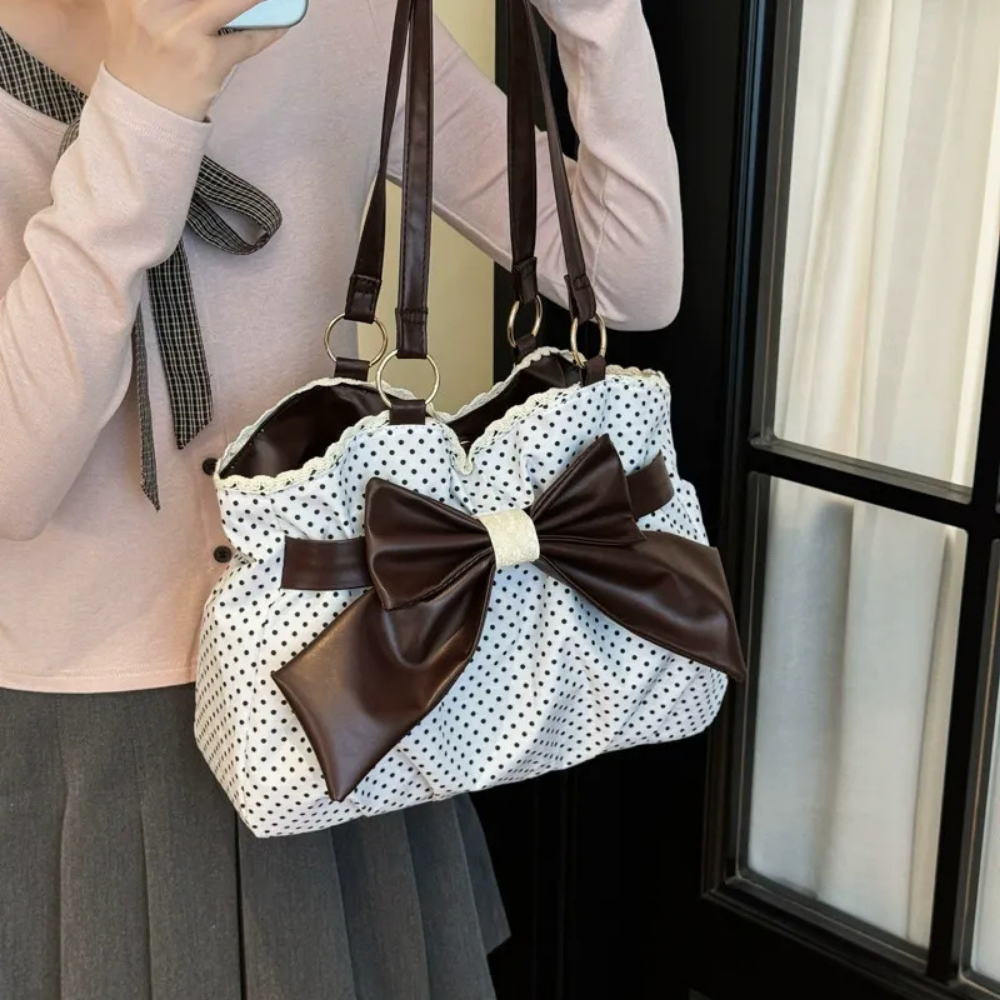 Kaly Ruched Bow Shoulder Bag