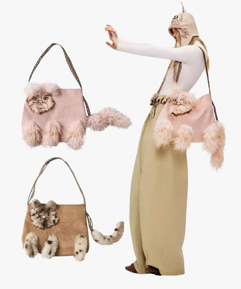 Félinea Faux Fur Cat Shoulder Bag