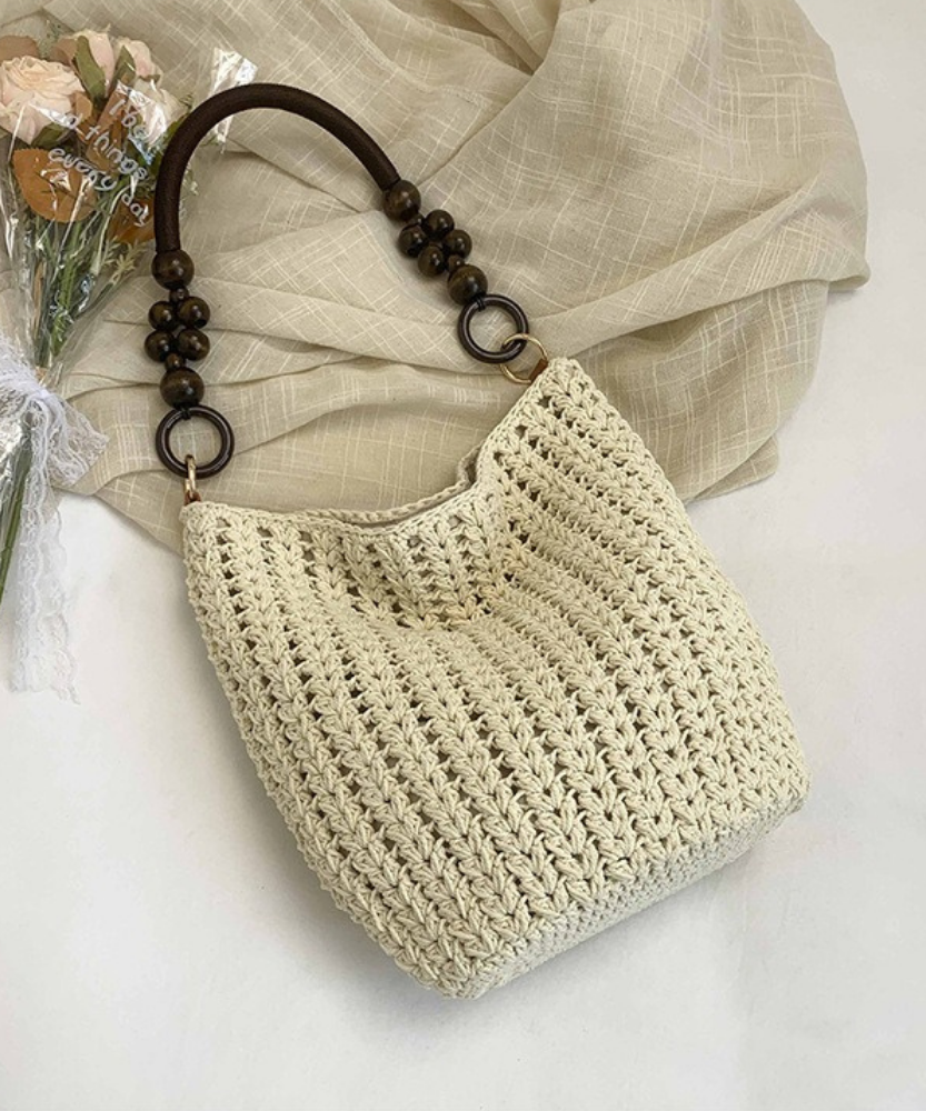 Marélle Beaded Handle Woven Bag