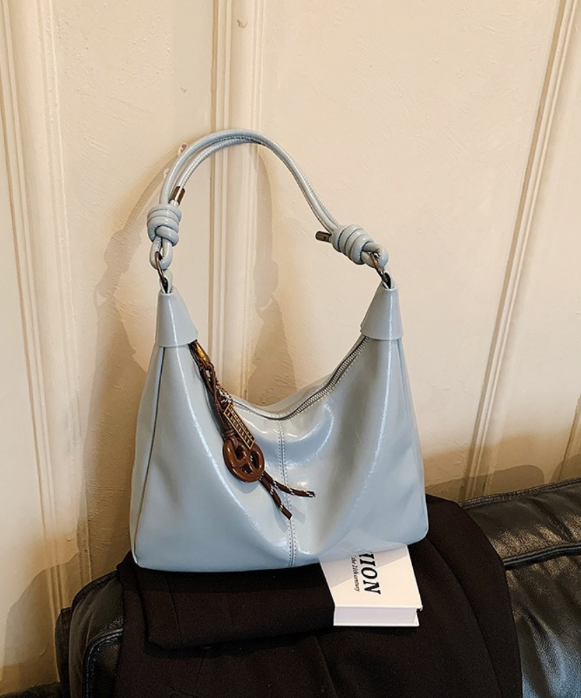 Léonie Glossy Hobo Bag