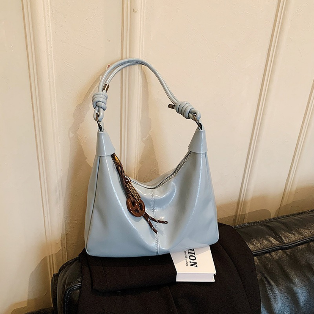 Léonie Glossy Hobo Bag
