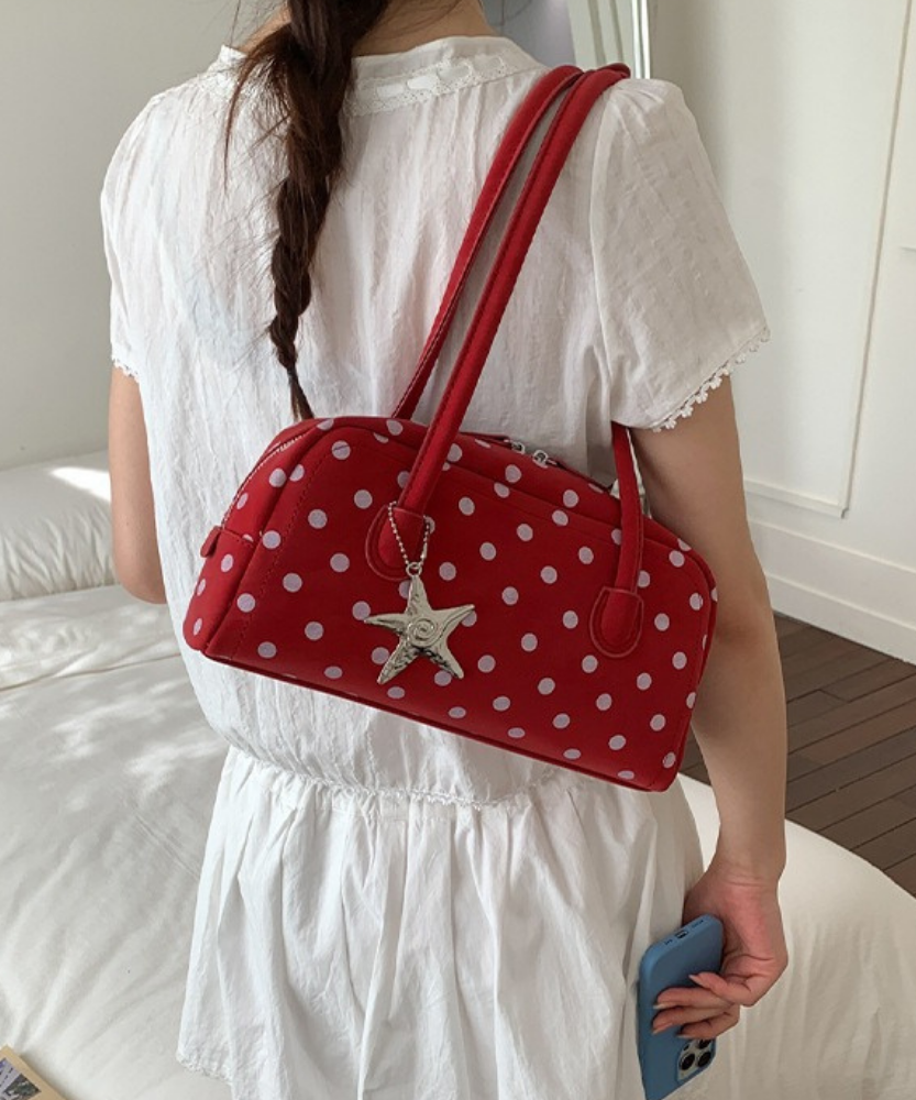 Poléris Polka Dot Barrel Bag