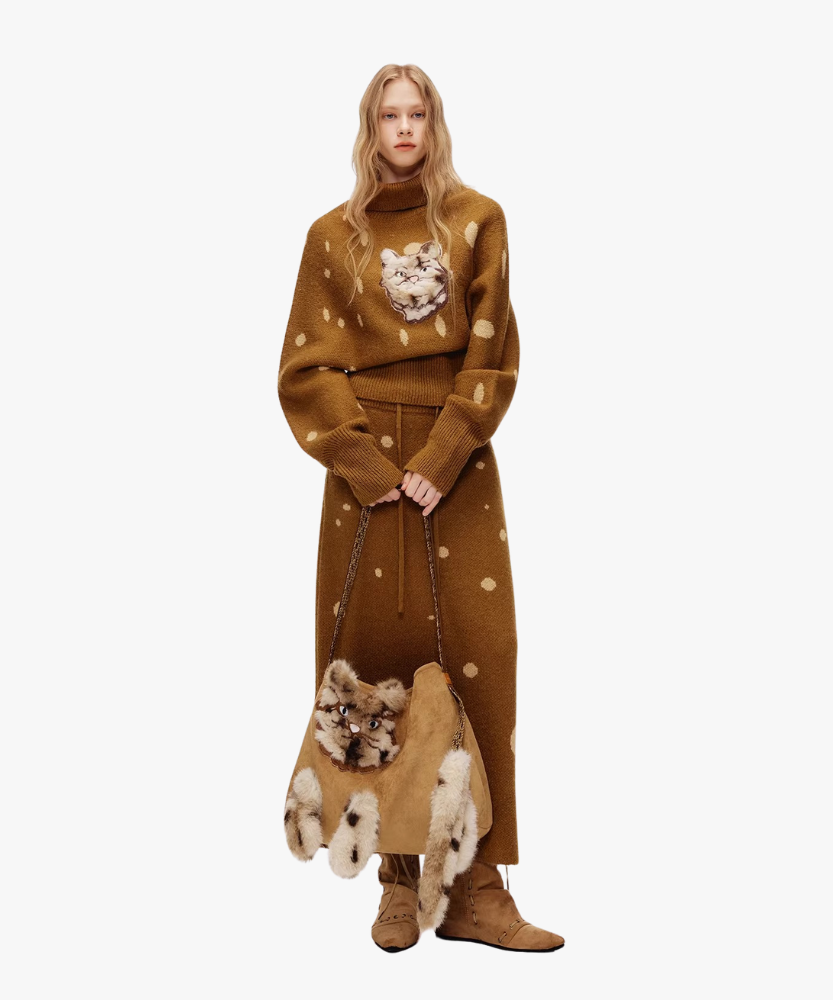 Félinea Faux Fur Cat Shoulder Bag