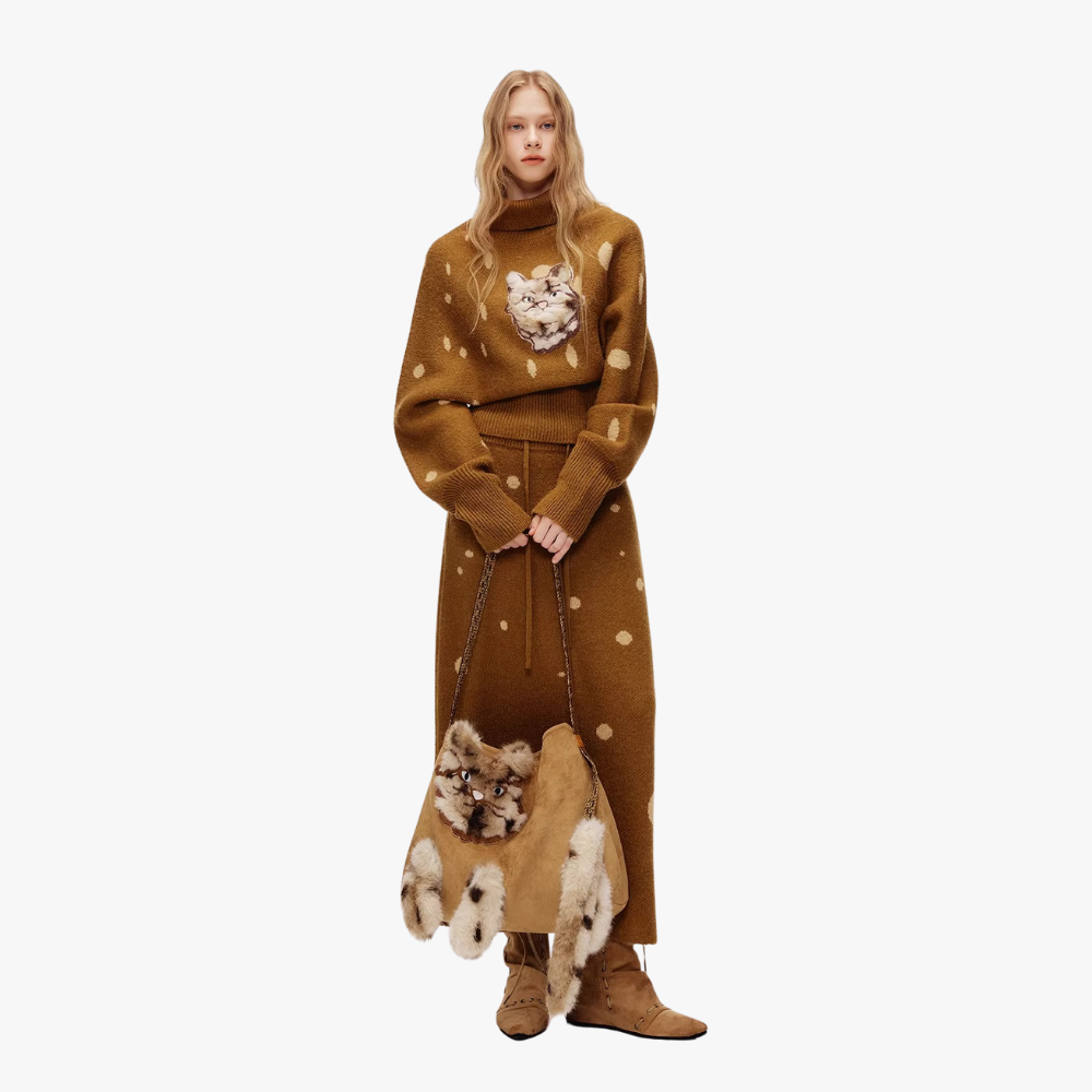 Félinea Faux Fur Cat Shoulder Bag