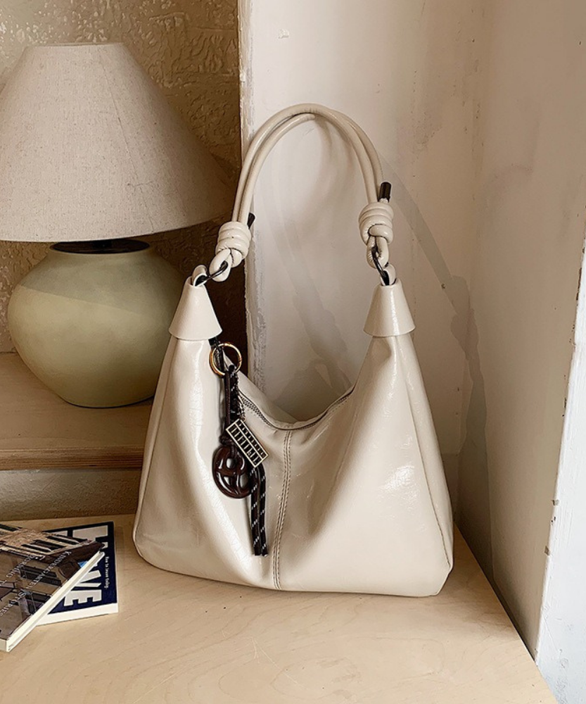 Léonie Glossy Hobo Bag