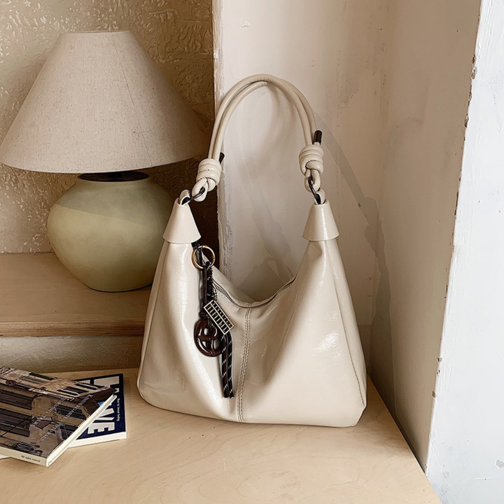 Léonie Glossy Hobo Bag