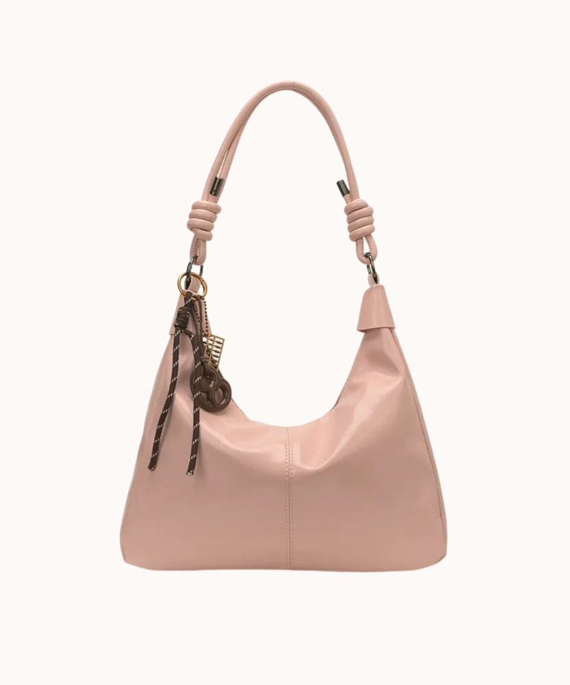 Léonie Glossy Hobo Bag