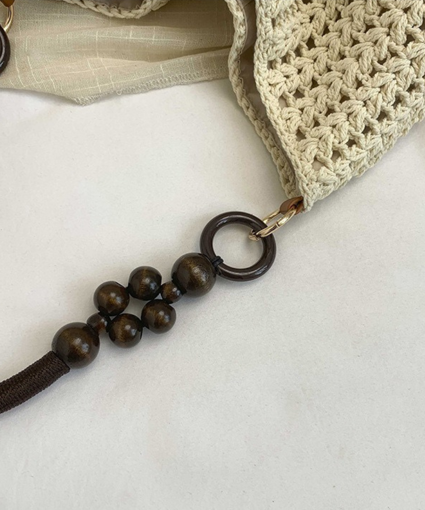 Marélle Beaded Handle Woven Bag