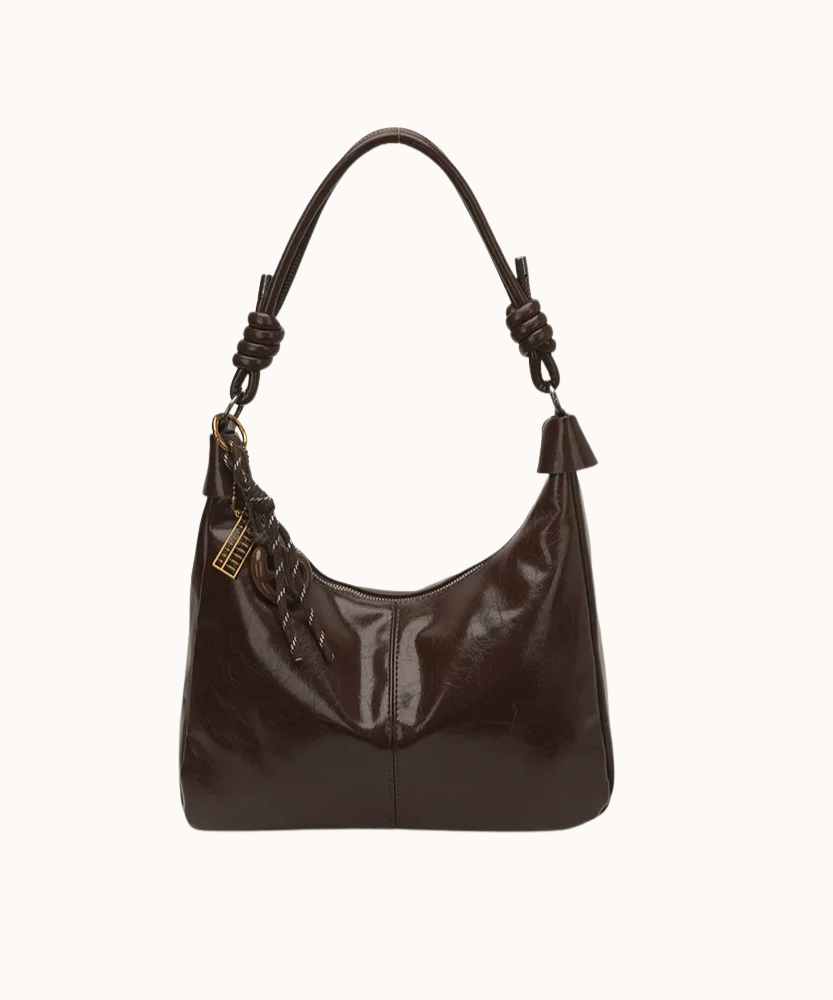Léonie Glossy Hobo Bag