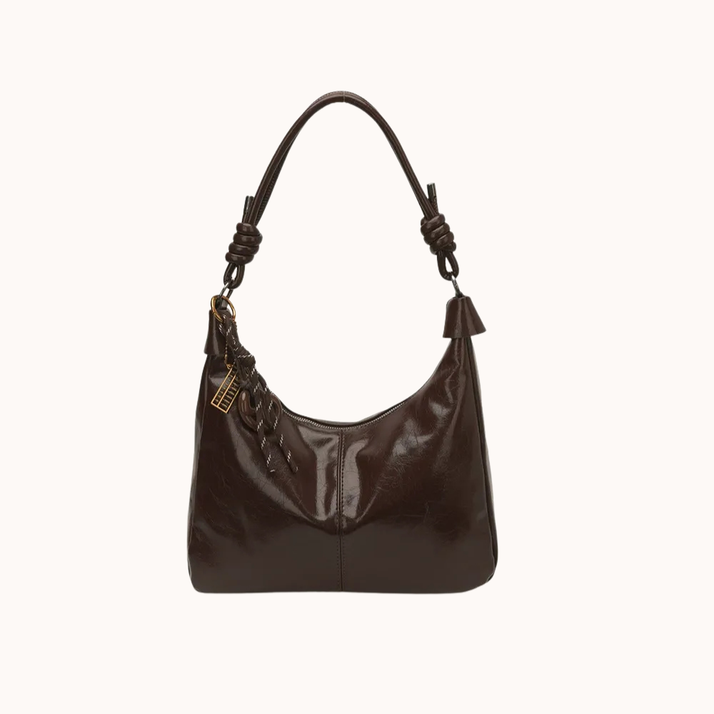 Léonie Glossy Hobo Bag