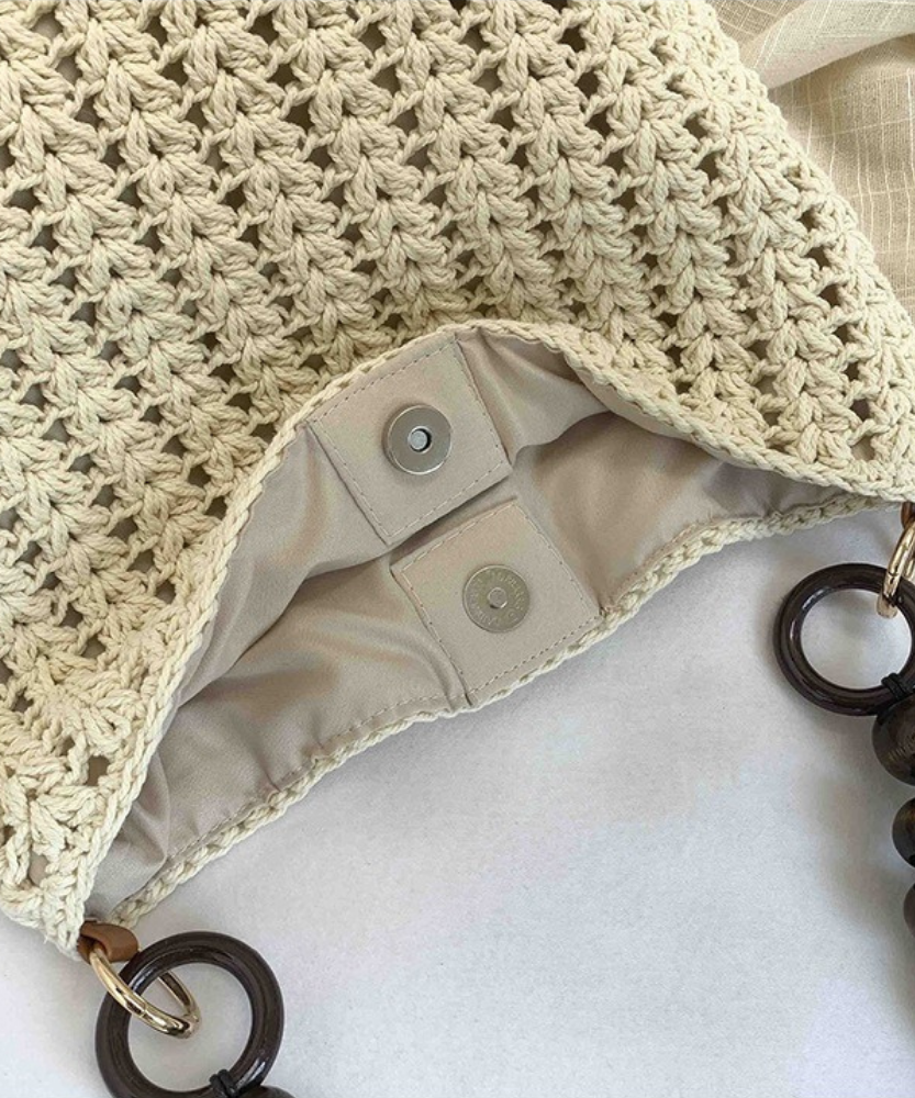 Marélle Beaded Handle Woven Bag