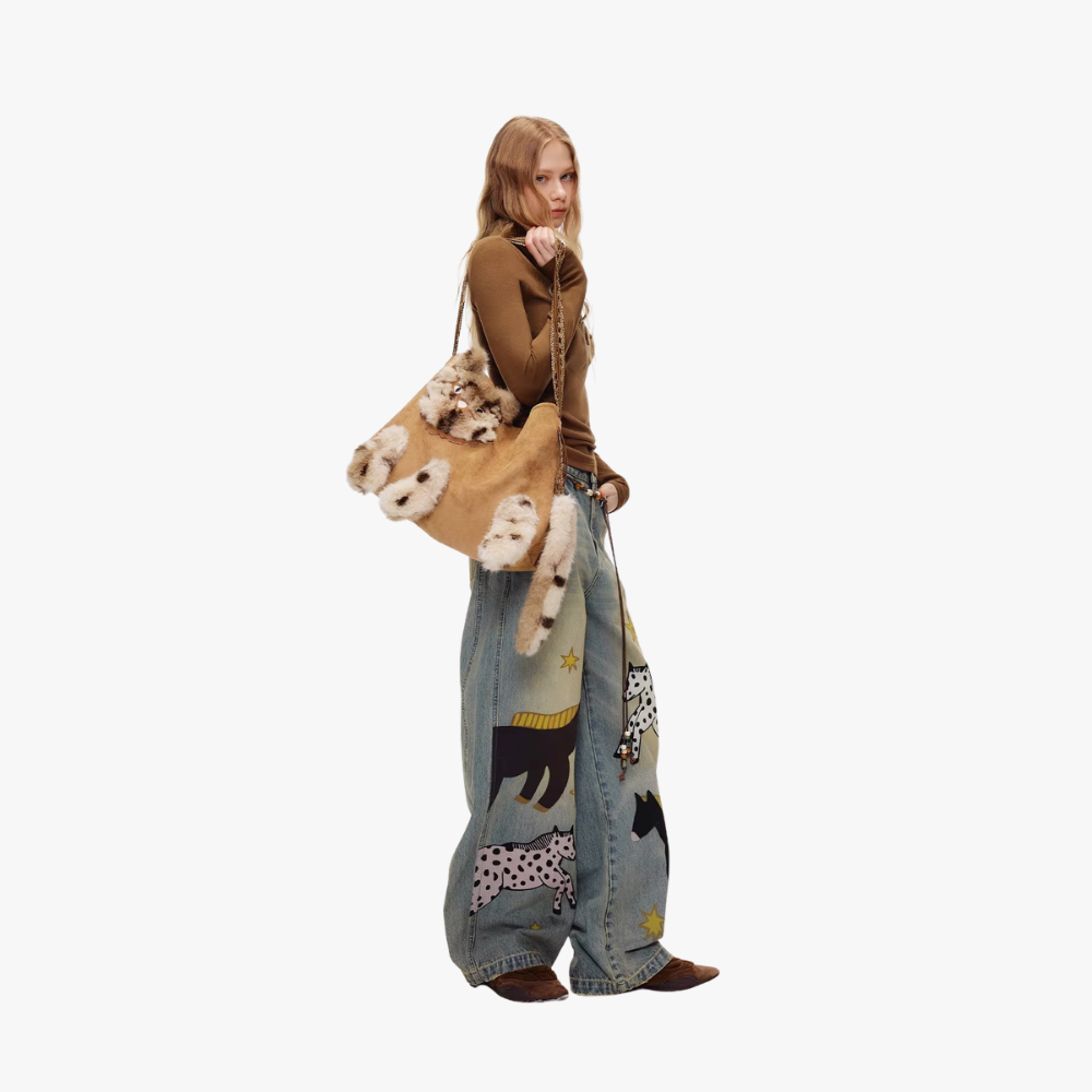 Félinea Faux Fur Cat Shoulder Bag