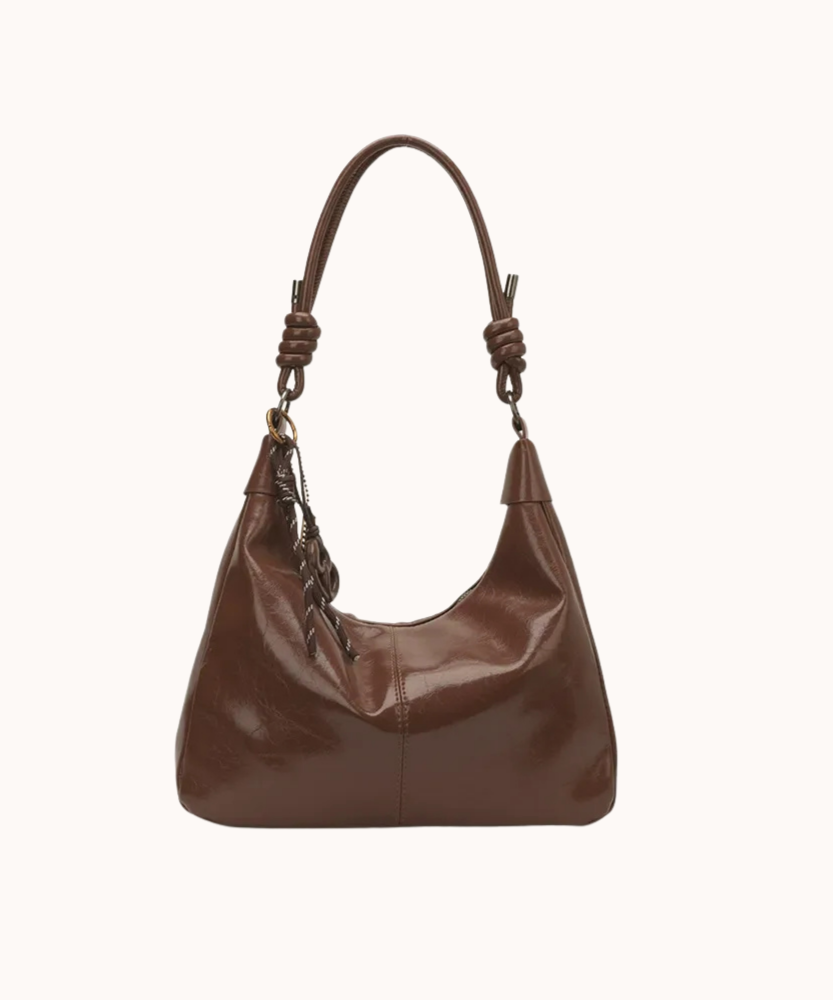 Léonie Glossy Hobo Bag