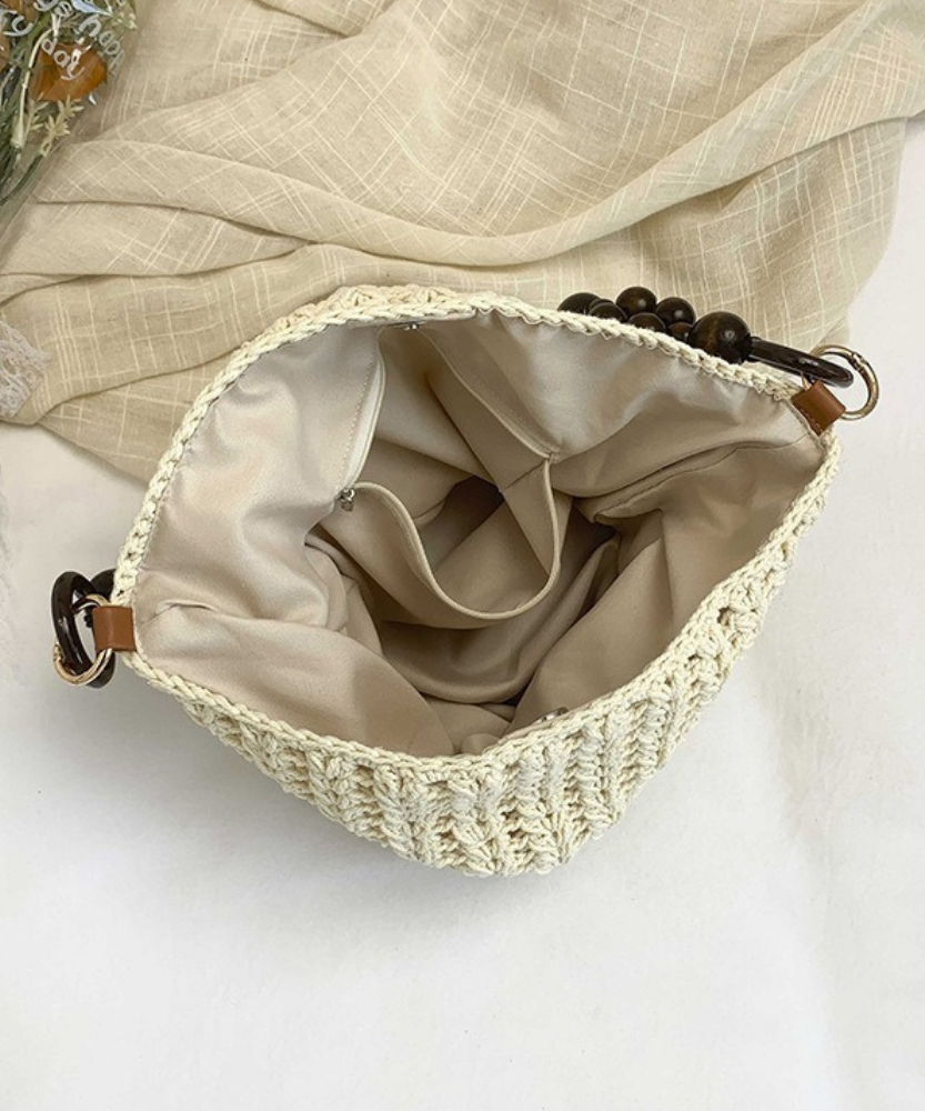 Marélle Beaded Handle Woven Bag
