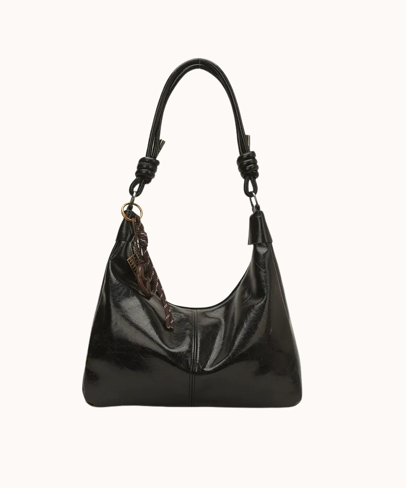 Léonie Glossy Hobo Bag