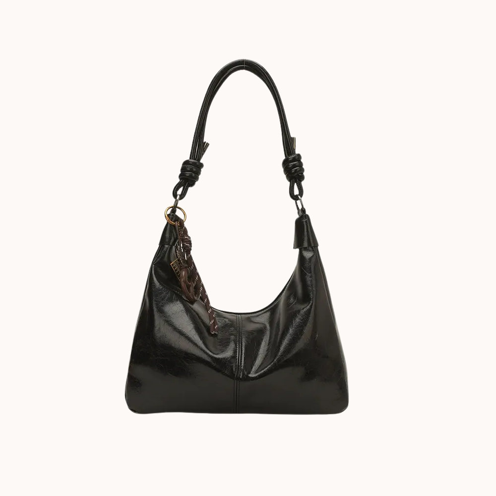 Léonie Glossy Hobo Bag
