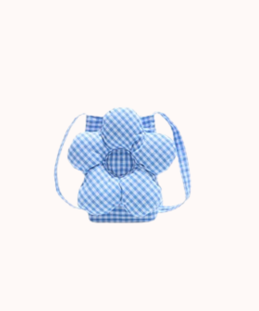 Solenne Gingham Flower Mini Shoulder Bag