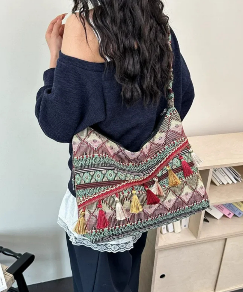 Marivelle Tassel-Trim Tote Bag