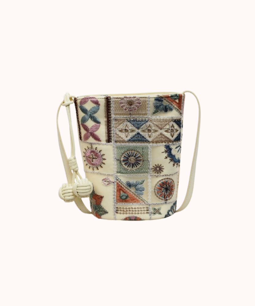 Mosaira Embroidered Bucket Bag
