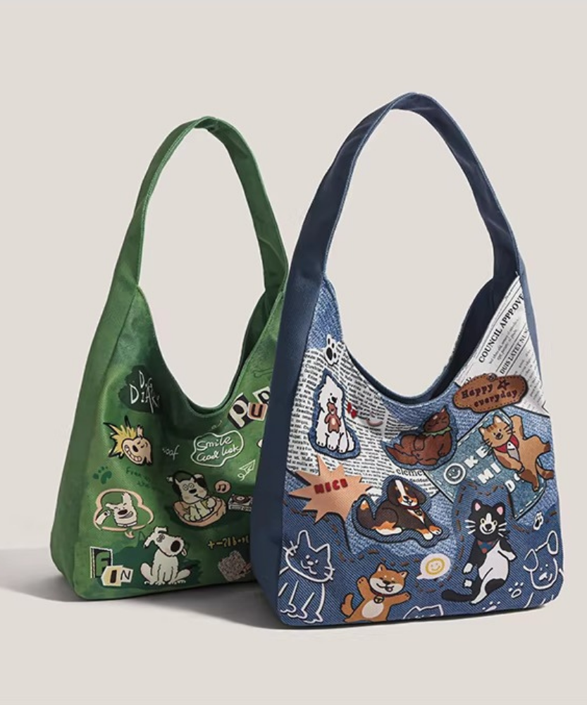 Canella Dog Print Shoulder Bag