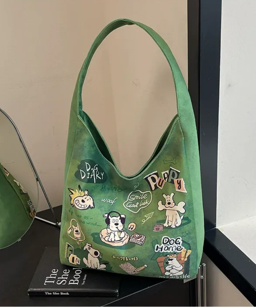 Canella Dog Print Shoulder Bag