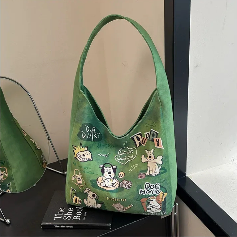 Canella Dog Print Shoulder Bag