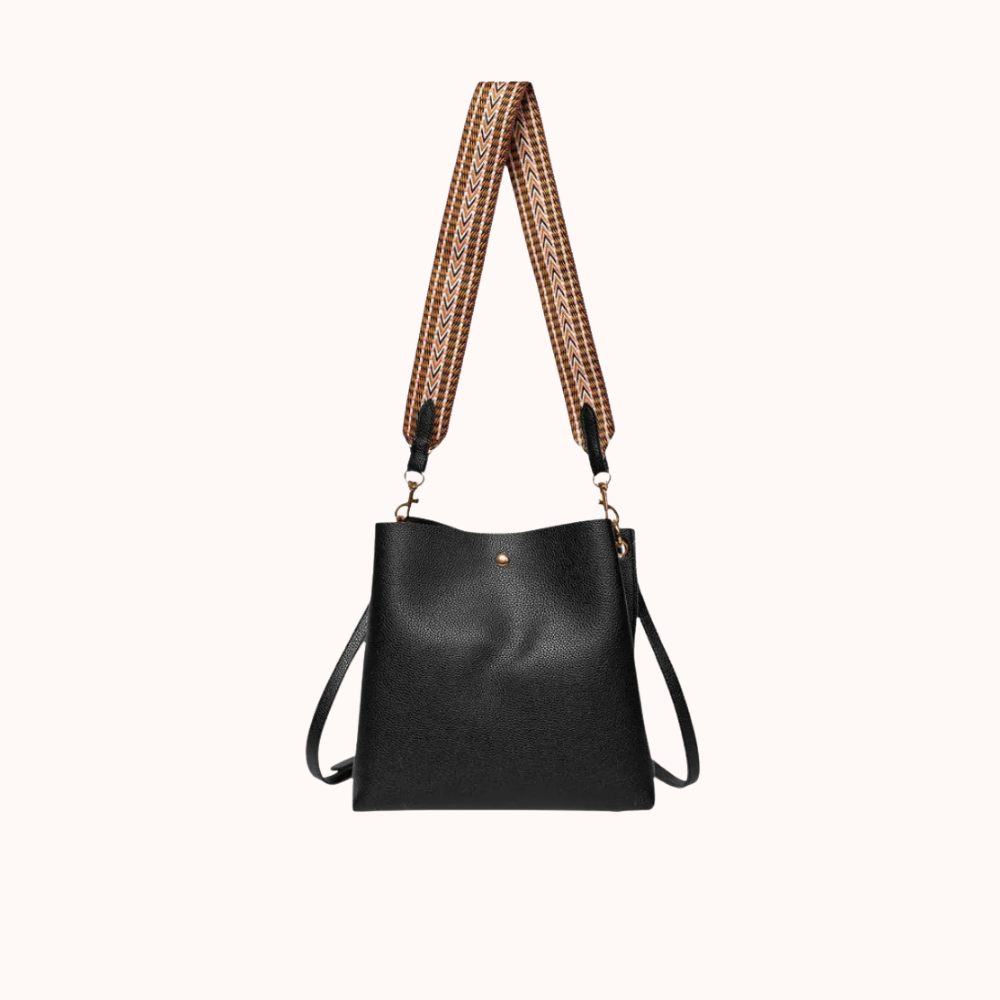 Léonore Vegan Leather Crossbody Bucket Bag