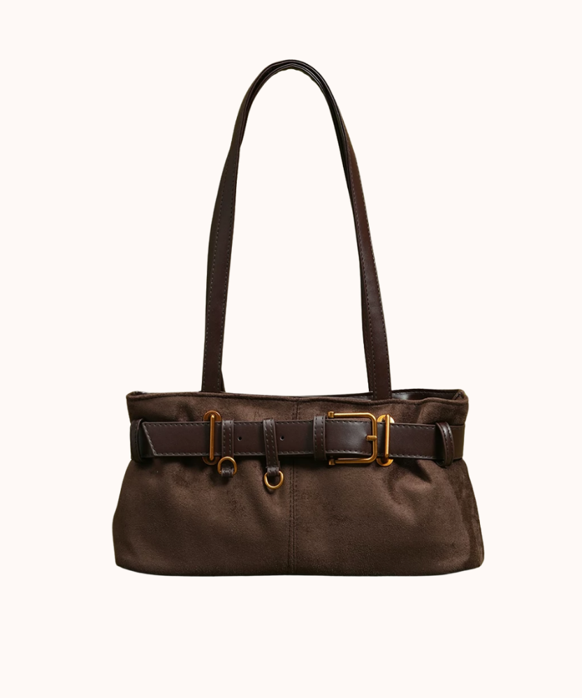 Veloura Suede-Look Shoulder Bag