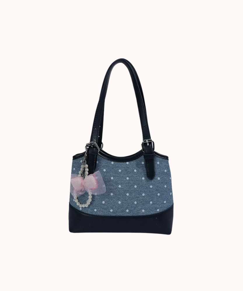 Noirette Bow Charm Shoulder Bag