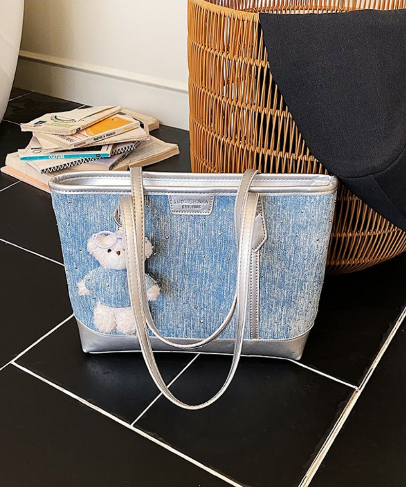 Elowen Denim-Look Tote Bag