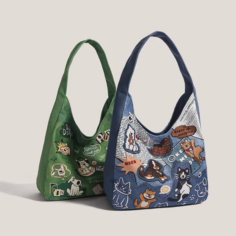 Canella Dog Print Shoulder Bag