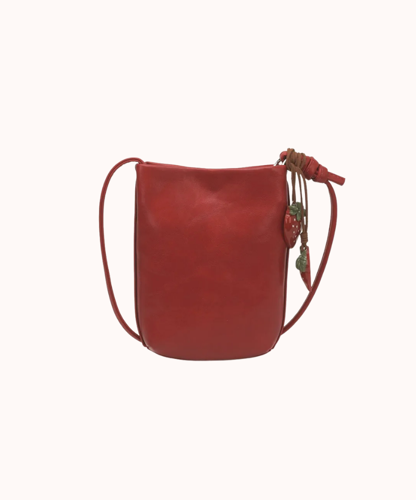 Fruttina Strawberry Charm Bucket Bag