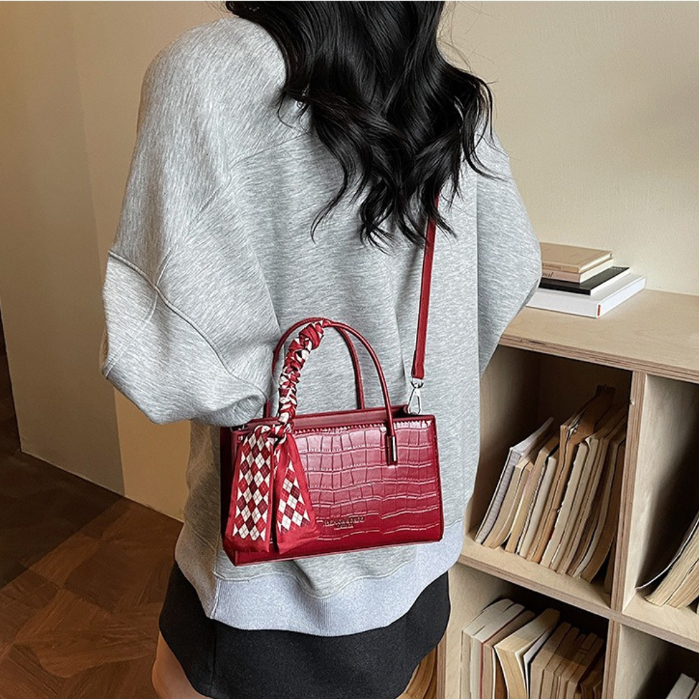 Novera Croc-Embossed Mini Shoulder Bag