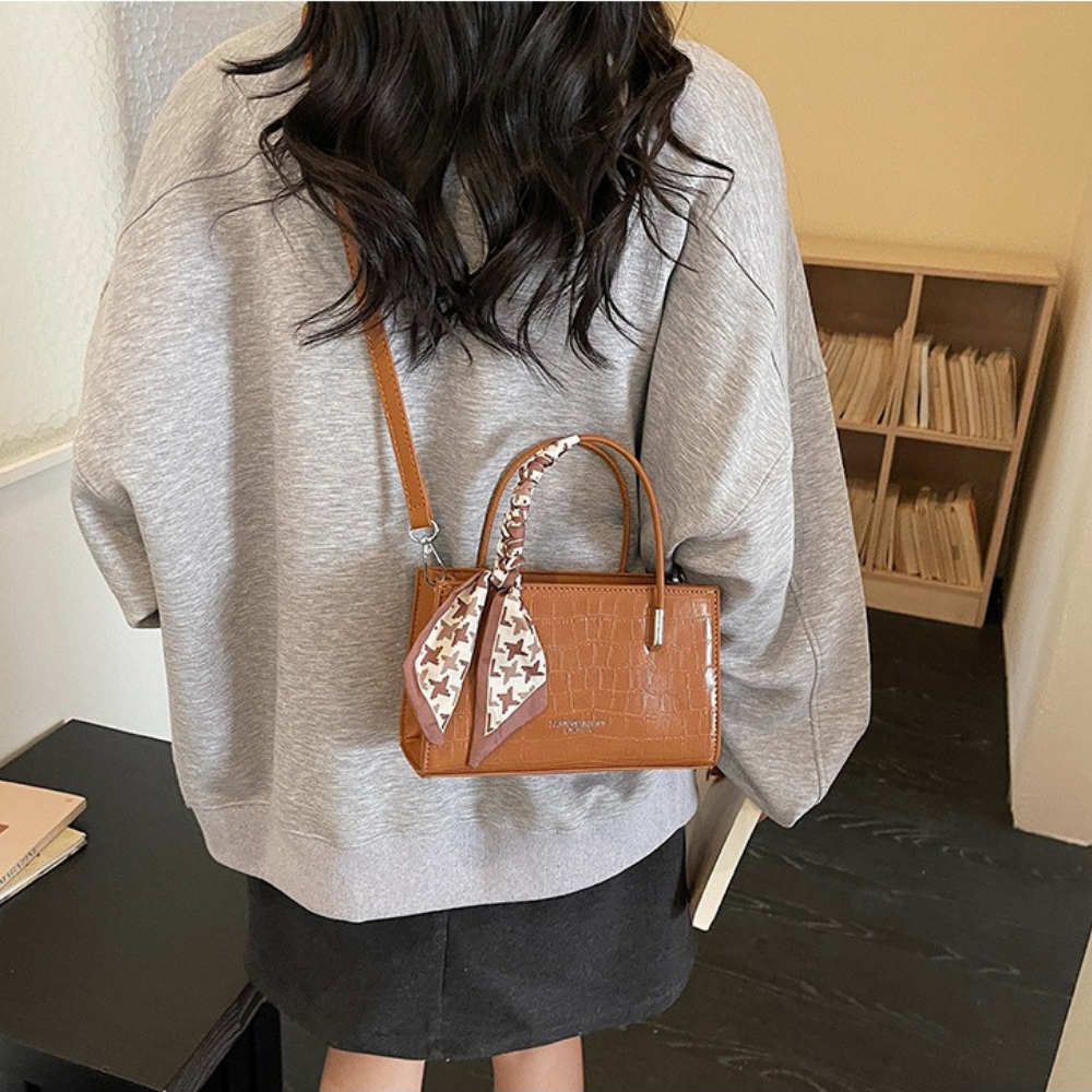 Novera Croc-Embossed Mini Shoulder Bag