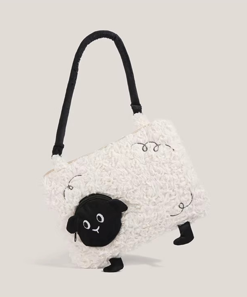 Mielune Plush Sheep Shoulder Bag