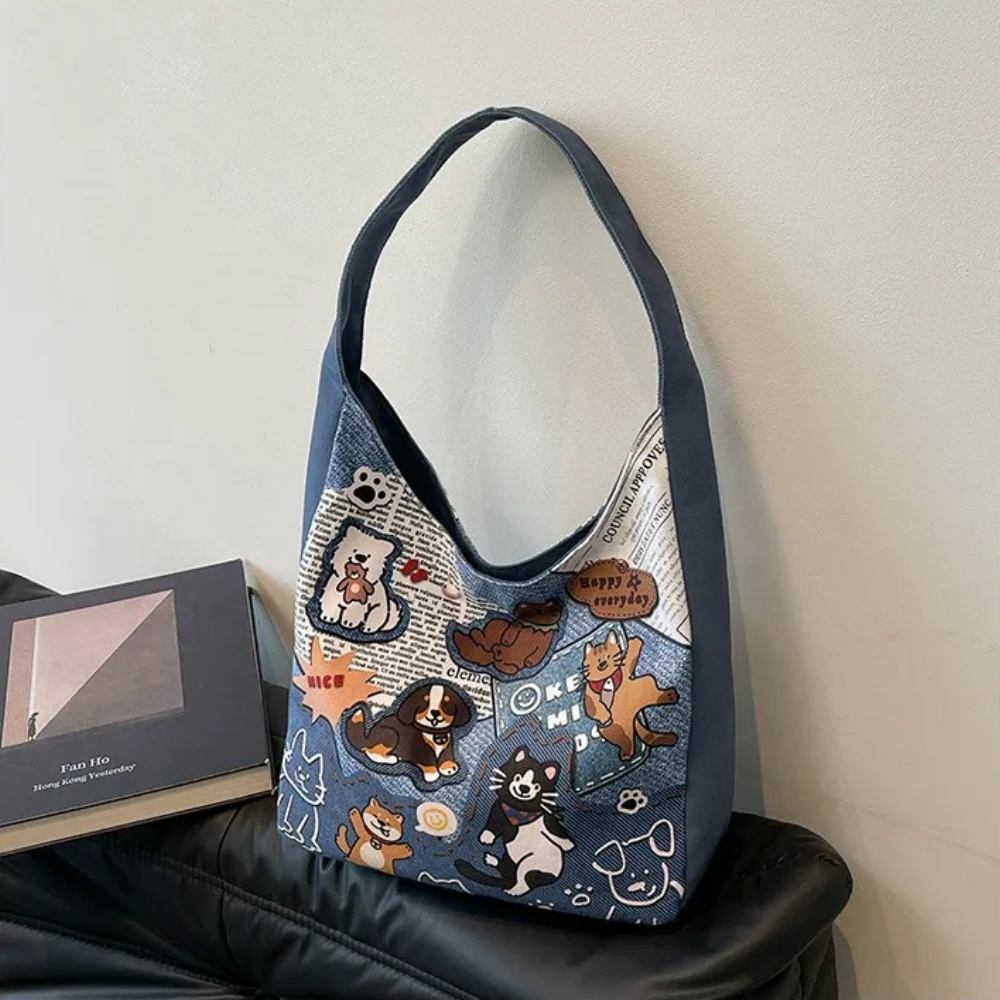 Canella Dog Print Shoulder Bag