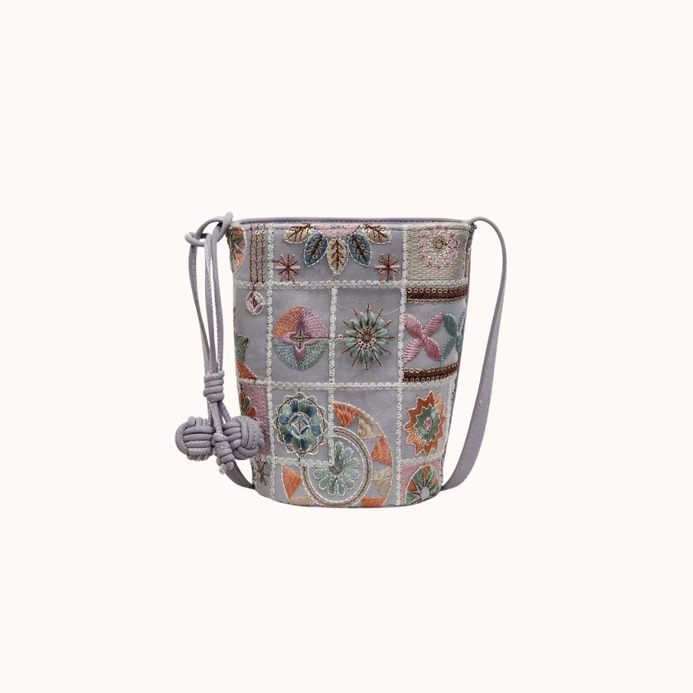 Mosaira Embroidered Bucket Bag