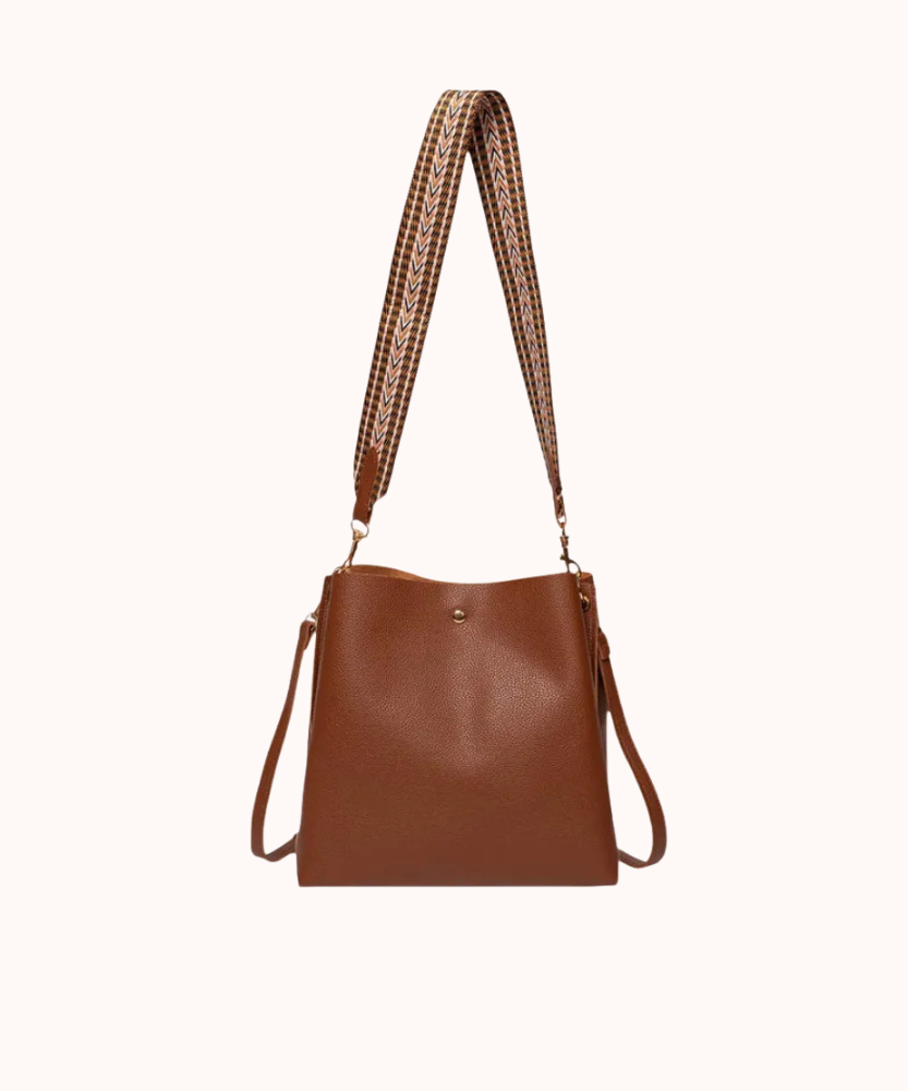 Léonore Vegan Leather Crossbody Bucket Bag