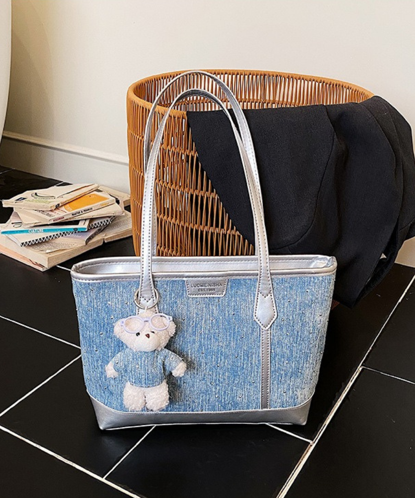 Elowen Denim-Look Tote Bag