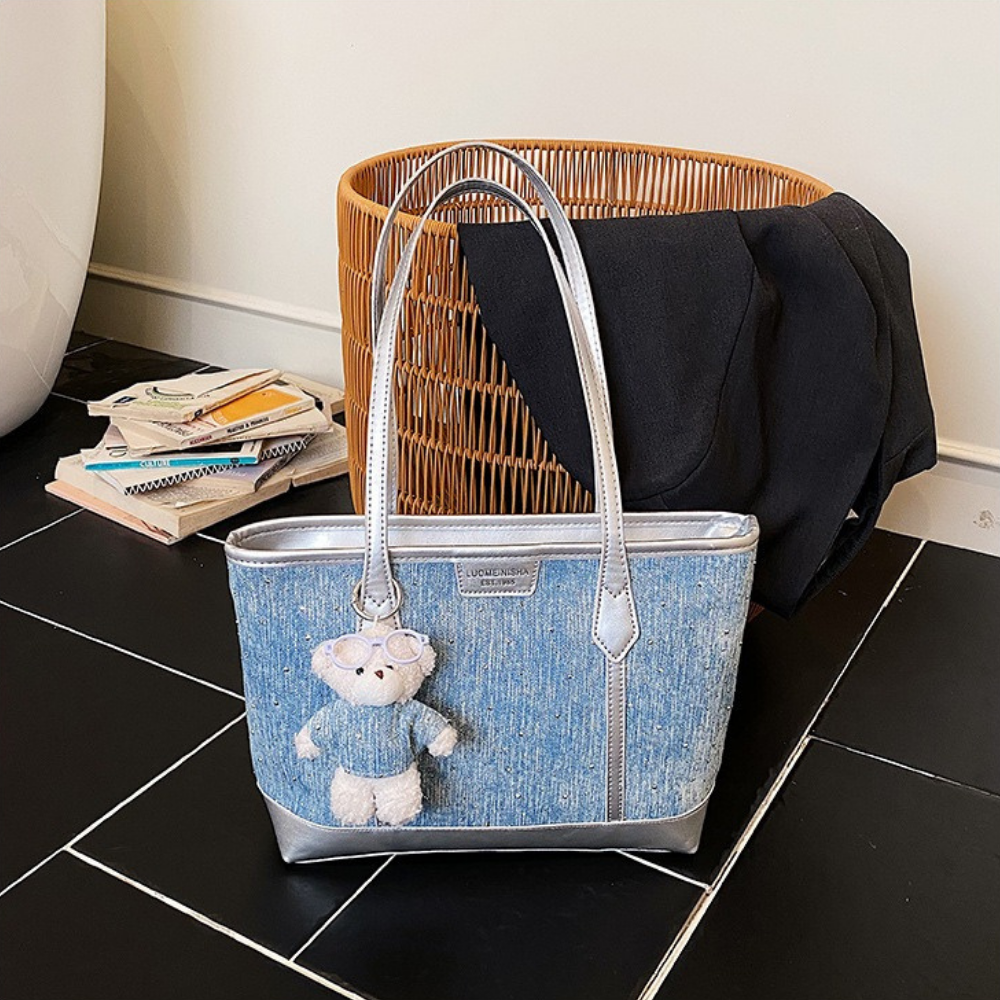 Elowen Denim-Look Tote Bag