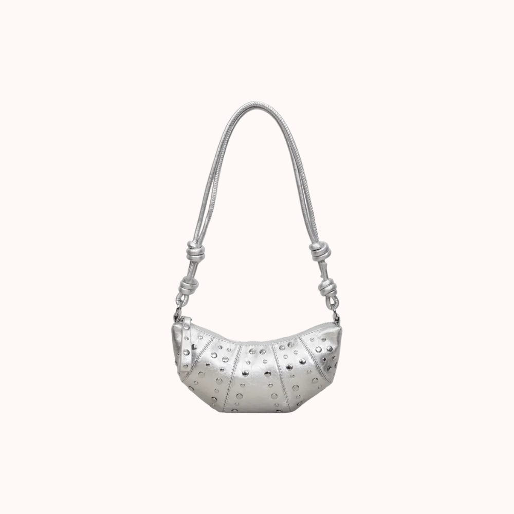 Tavrina Studded Croissant Shoulder Bag