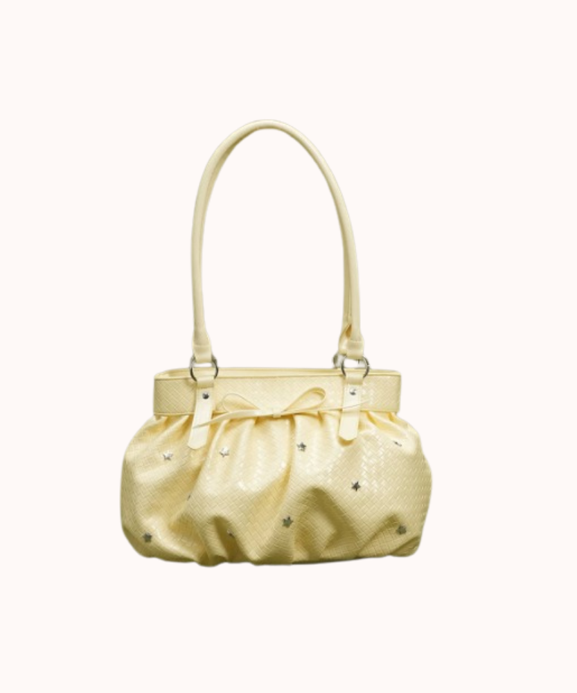 Avelisse Glossy Ruched Shoulder Bag
