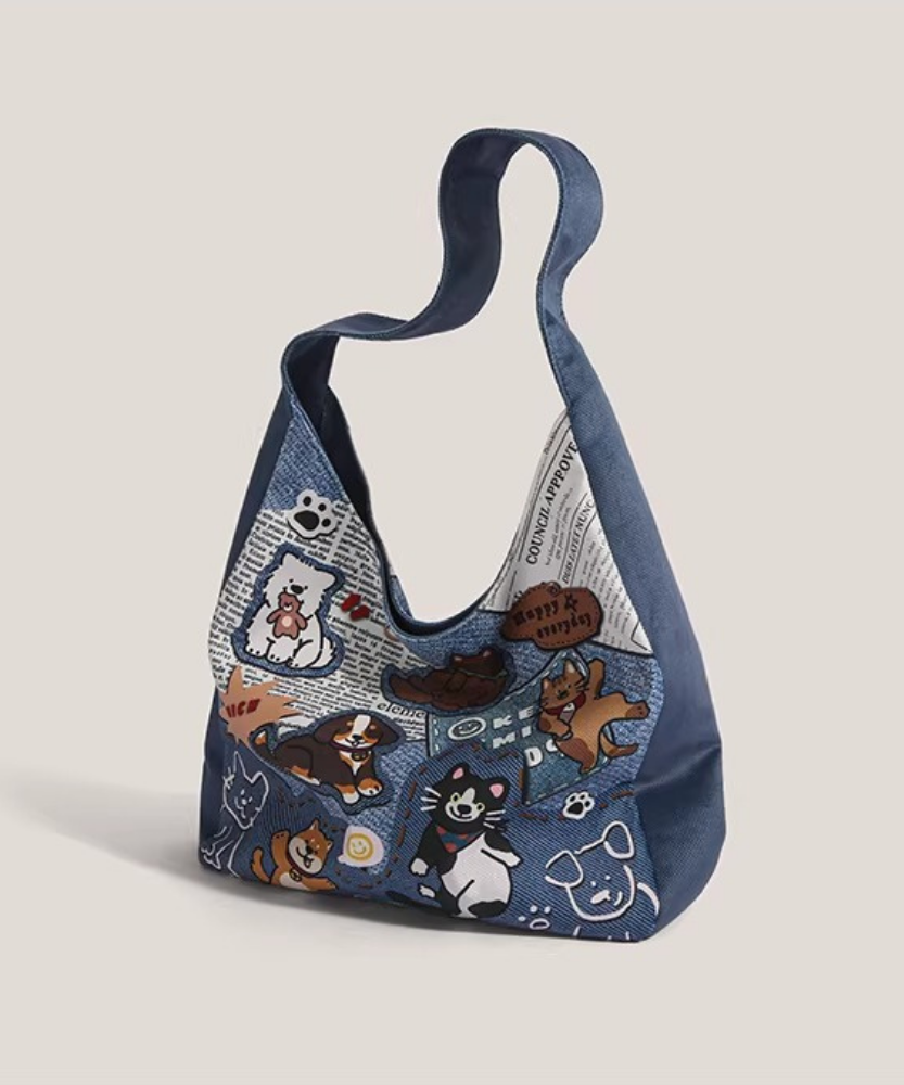 Canella Dog Print Shoulder Bag