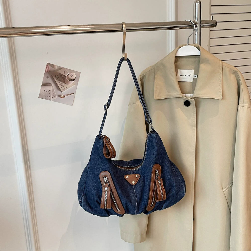 Indara Denim Shoulder Bag