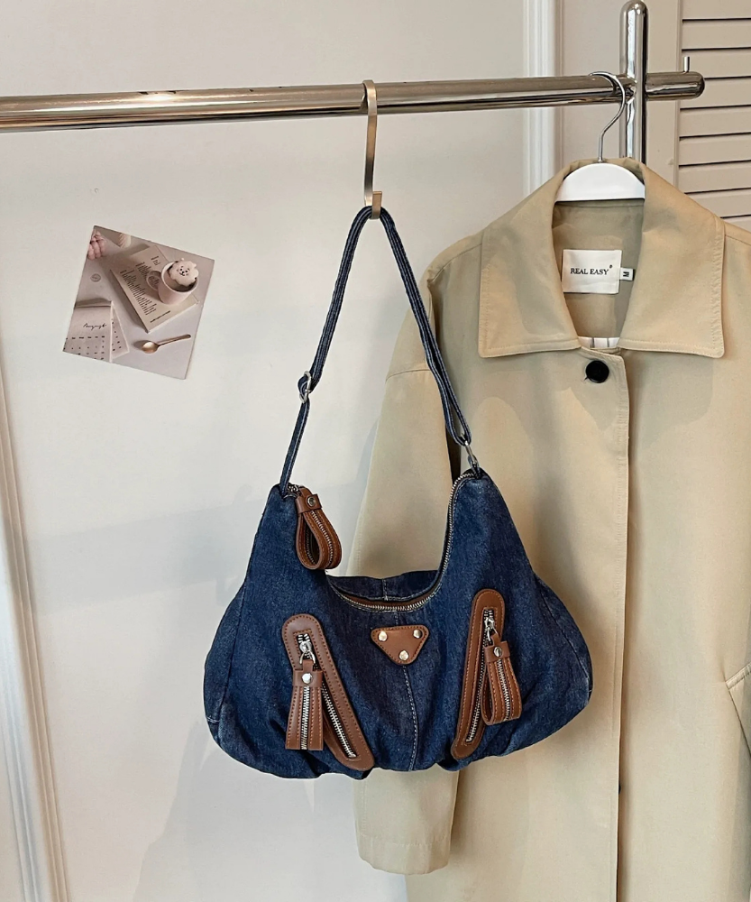Indara Denim Shoulder Bag