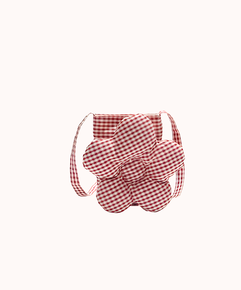 Solenne Gingham Flower Mini Shoulder Bag