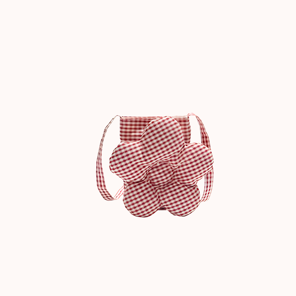 Solenne Gingham Flower Mini Shoulder Bag
